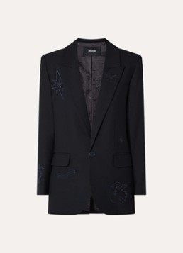 Zadig&Voltaire Dames Vival blazer met strass en klepzakken in de kleur Donkerblauw