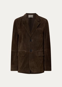 Zadig&Voltaire Dames Vanille oversized blazer van suède met klepzakken in de kleur Chocoladebruin