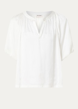 Zadig&Voltaire Dames Teko tuniek van satijn met ballonmouw in de kleur Gebroken wit