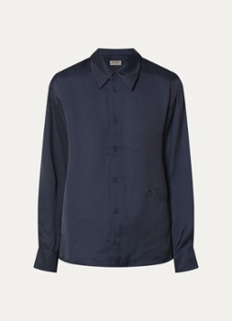 Zadig&Voltaire Dames Tyrica blouse met kraag in de kleur Donkerblauw