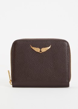 Zadig&Voltaire Dames Mini portemonnee van leer in de kleur Bruin
