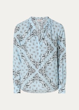 Zadig&Voltaire Dames Tink tuniek met paisley dessin in de kleur Lichtblauw