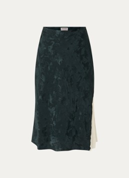 Zadig&Voltaire Dames Jayla midi rok van zijde met print en details van kant in de kleur Petrol