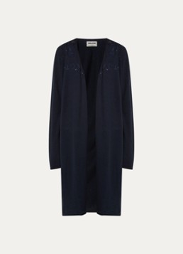 Zadig&Voltaire Dames Daffy fijngebreid vest van kasjmier met strass in de kleur Donkerblauw