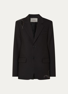 Zadig&Voltaire Dames Vanille blazer met strass en klepzakken in de kleur Zwart