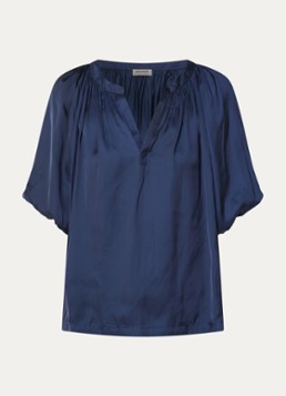 Zadig&Voltaire Dames Teko tuniek van satijn met ballonmouw in de kleur Donkerblauw