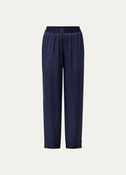 Zadig&Voltaire Dames Pin high waist straight fit broek van satijn in de kleur Donkerblauw