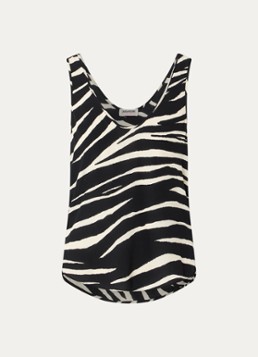 Zadig&Voltaire Dames Tarys mouwloze top met zebraprint in de kleur Zwart