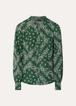 Zadig&Voltaire Dames Twina blouse van zijde met paisley dessin in de kleur Donkergroen