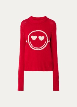 Zadig&Voltaire Dames Malty grofgebreide trui van merino wol met ingebreid patroon in de kleur Rood