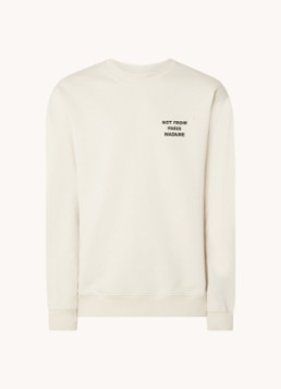 Drôle de Monsieur Heren Sweater met front- en backprint in de kleur Beige, maat: S