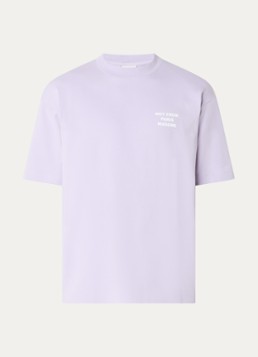 Drôle de Monsieur Heren T-shirt met front- en backprint in de kleur Lavendel, maat: S