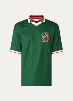 Drôle de Monsieur Heren T-shirt met borduring in de kleur Donkergroen, maat: XL
