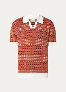 Drôle de Monsieur Heren Regular fit polo met stretch in de kleur Roodbruin, maat: L