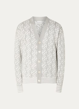 Drôle de Monsieur Heren D Mirror fijngebreid vest met logoprint in de kleur Grijs, maat: L