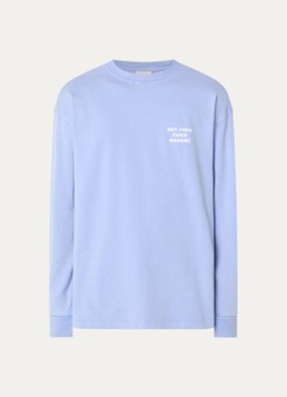 Drôle de Monsieur Heren Sweater met front- en backprint in de kleur Blauwgrijs, maat: L