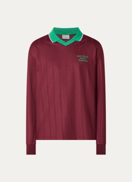 Drôle de Monsieur Heren Regular fit polo met front- en backprint in de kleur Bordeauxrood, maat: S