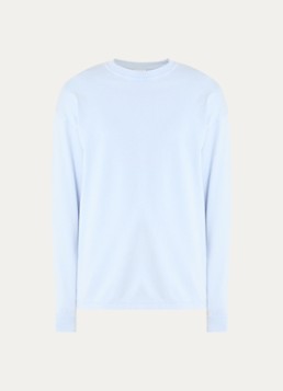 Drôle de Monsieur Heren Longsleeve met ronde hals in de kleur Lichtblauw, maat: S
