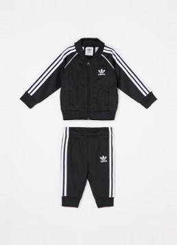Adidas Meisjes Trainingspak met logo 2-delig in de kleur Zwart, maat: 86