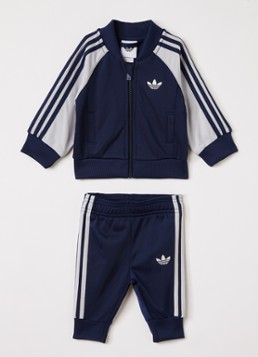 Adidas Meisjes Set van trackvest met trackpants 2-delig in de kleur Grijs, maat: 80