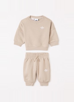 Adidas Meisjes Set van sweater met joggingbroek 2-delig in de kleur Beige, maat: 74