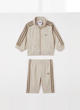 Adidas Meisjes Set van trackvest met trackpants 2-delig in de kleur Beige, maat: 74