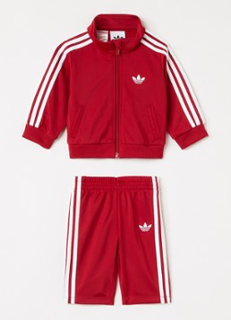 Adidas Meisjes Set van trackvest met trackpants 2-delig in de kleur Rood, maat: 80
