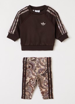 Adidas Jongens Set van sweater met legging 2-delig in de kleur Donkerbruin, maat: 68
