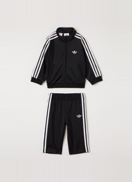 Adidas Meisjes Firebird set van trackvest met trackpants 2-delig in de kleur Zwart, maat: 86