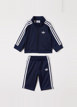 Adidas Meisjes Firebird set van trackvest met trackpants 2-delig in de kleur Indigo, maat: 86