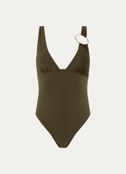 Sarda Dames Lita voorgevormd badpak met cut-out detail in de kleur Olijfgroen