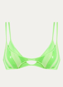 Sarda Dames Sha voorgevormde triangel bikinitop met overlay van mesh in de kleur Neongroen