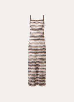 Sarda Dames Biles maxi strandjurk van crochet met print in de kleur Zand