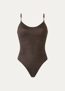 Sarda Dames Janja badpak met uitneembare vulling en lurex in de kleur Donkerbruin