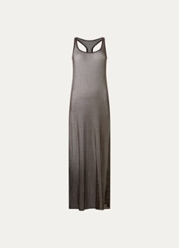 Sarda Dames Janja maxi strandjurk met opengewerkt dessin en lurex in de kleur Donkerbruin
