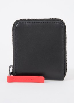 Diesel Heren Zip-D portemonnee van leer in de kleur Zwart