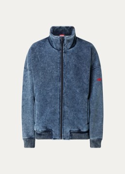 Diesel Heren S-Batel jack met teddy voering en verwassen afwerking in de kleur Indigo
