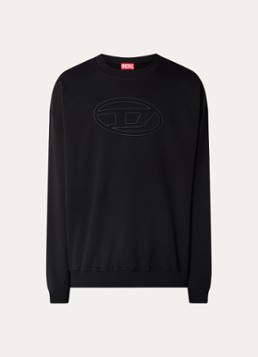 Diesel Heren S-Mart-Bigoval sweater met 3D logoprint in de kleur Zwart