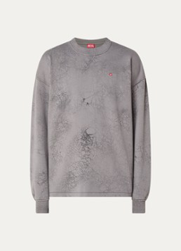 Diesel Heren S-Baxt-T1 sweater met print en logo in de kleur Grijs