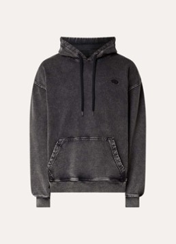 Diesel Heren S-Boxt-Hood-Den hoodie met logo- en backprint in de kleur Antraciet