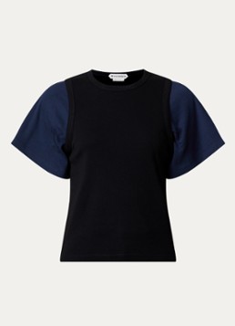 J.W. Anderson Dames Double-Layered T-shirt in de kleur Zwart, maat: L