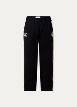 Rhude Heren Lago Hamptons loose fit trackpants met logoborduring in de kleur Zwart, maat: S