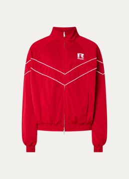 Rhude Heren Jack met logo en opstaande kraag in de kleur Kersenrood, maat: M