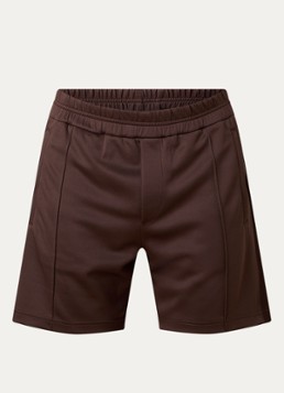 Rhude Heren Trofeo straight fit korte joggingbroek met logo in de kleur Donkerbruin, maat: L