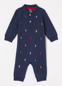 Ralph Lauren Jongens Babypak met logoborduring in de kleur Donkerblauw, maat: 56
