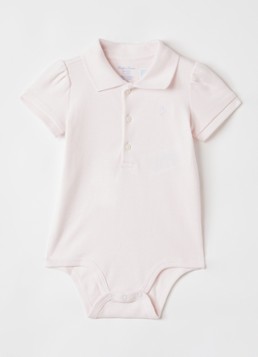 Ralph Lauren Meisjes Romper met logoborduring in de kleur Lichtroze, maat: 80