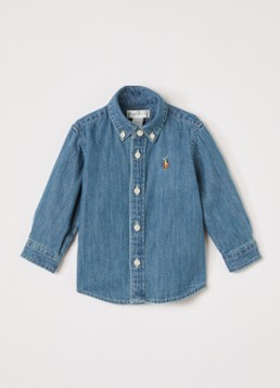 Ralph Lauren Meisjes Blouse van denim in de kleur Indigo, maat: 74
