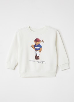 Ralph Lauren Jongens Sweater met logoprint in de kleur Gebroken wit, maat: 18M