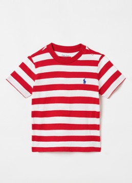 Ralph Lauren Meisjes T-shirt met streepprint in de kleur Rood, maat: 12M