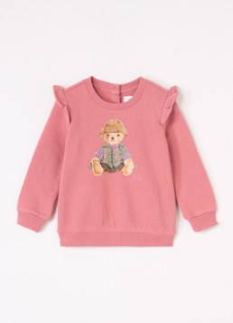 Ralph Lauren Meisjes Sweater met logoprint en volant in de kleur Roze, maat: 9M=74
